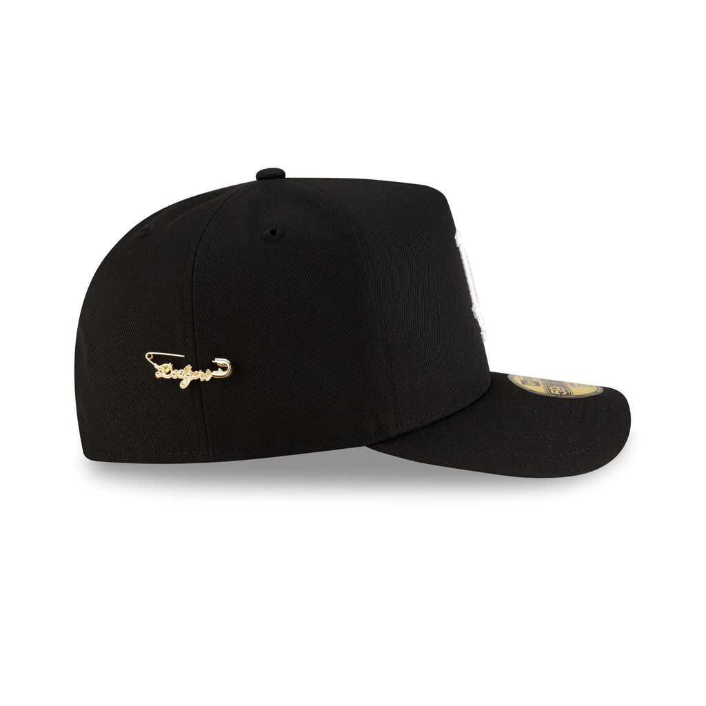 Los Angeles Dodgers Black Script Safety Pin 59FIFTY A-Frame Fitted Hat