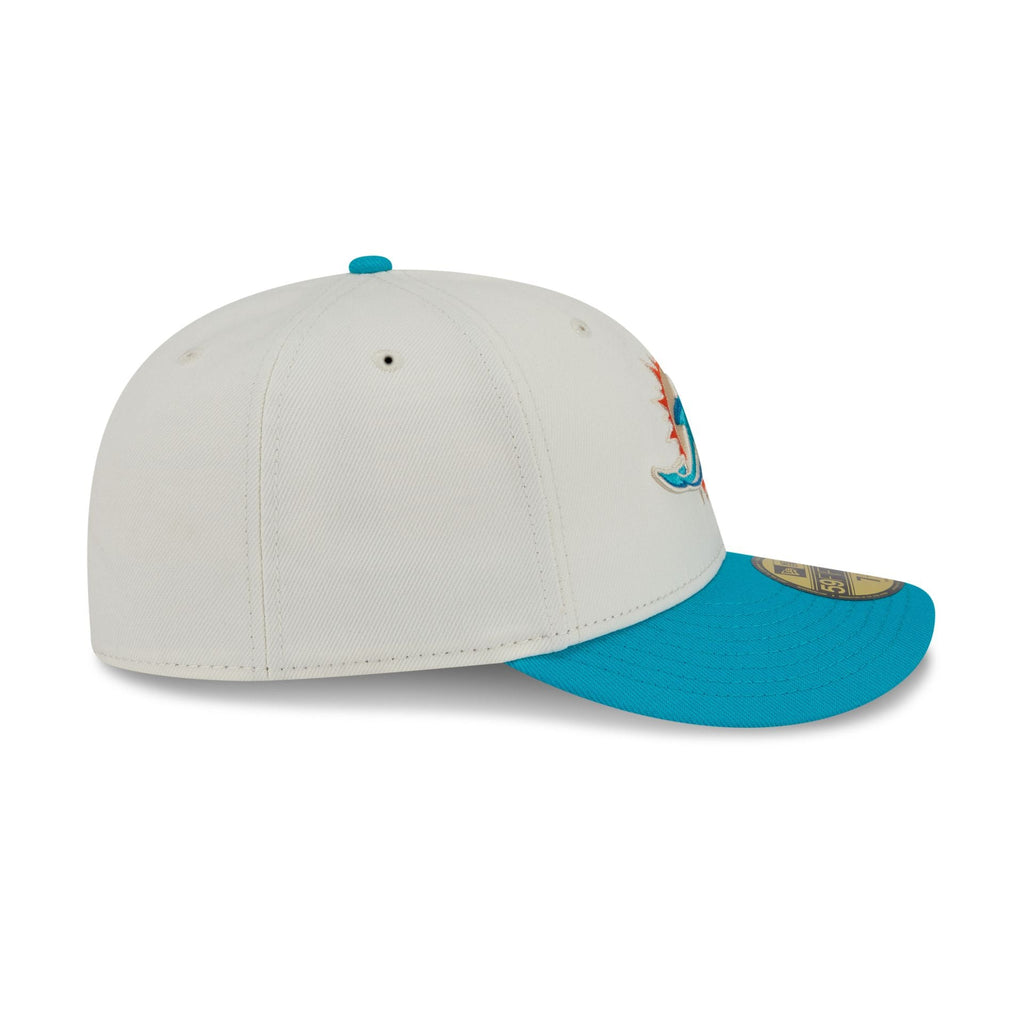 Miami Dolphins Tonal Florals White 59FIFTY Fitted Hat