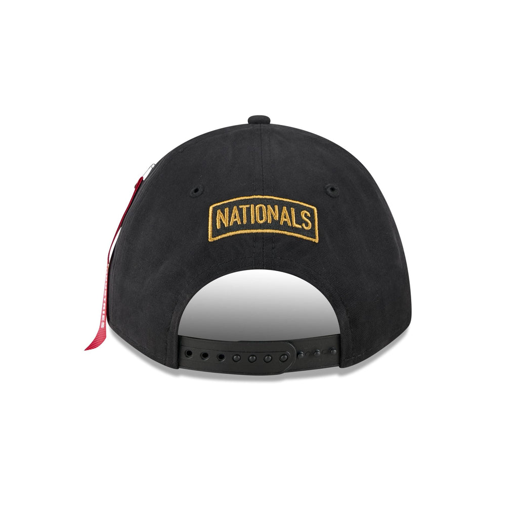 Alpha Industries x Washington Nationals Black 9FORTY M-Crown A-Frame Snapback Hat