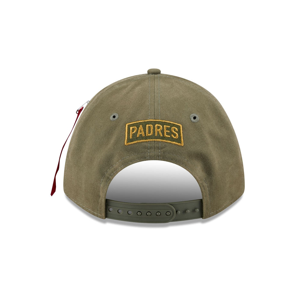 Alpha Industries x San Diego Padres Olive Green 9FORTY M-Crown A-Frame Snapback Hat