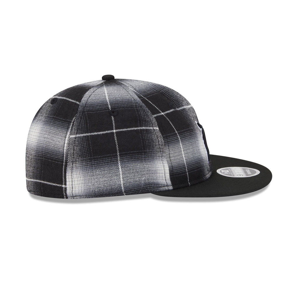 Detroit Tigers Black and White Plaid Retro Crown 9FIFTY Snapback Hat