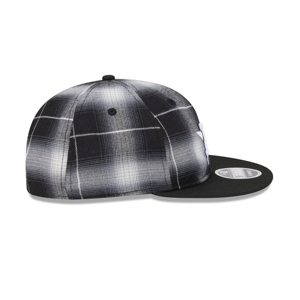 Houston Astros Black and White Plaid Retro Crown 9FIFTY Snapback Hat