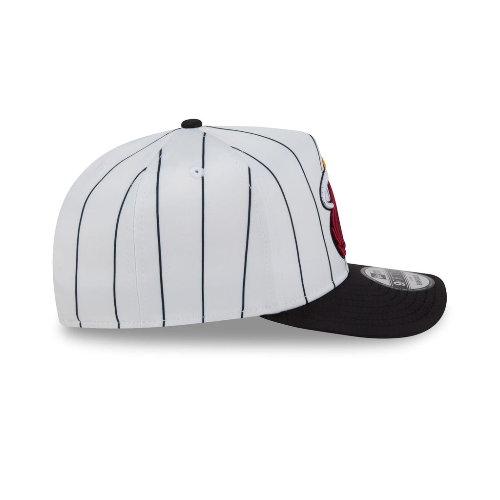 Miami Heat Satin Pinstripe 9FIFTY A-Frame Snapback Hat
