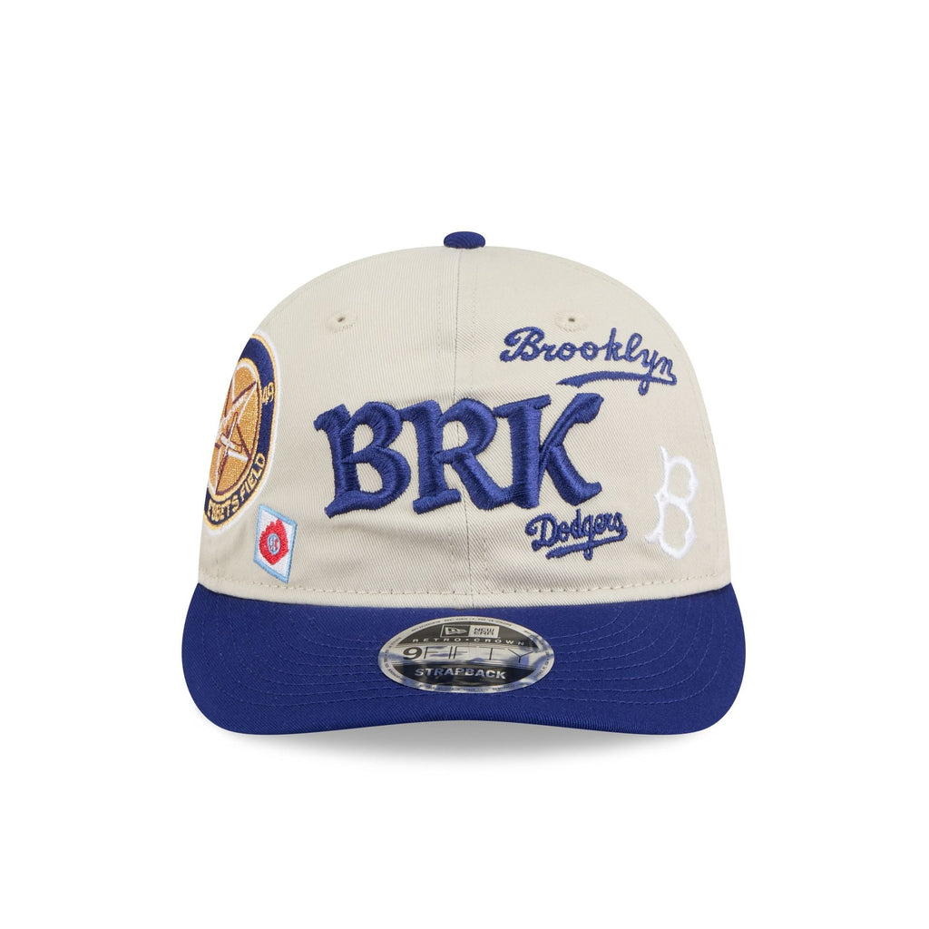 Brooklyn Dodgers Scattered Patches Retro Crown 9FIFTY Snapback Hat