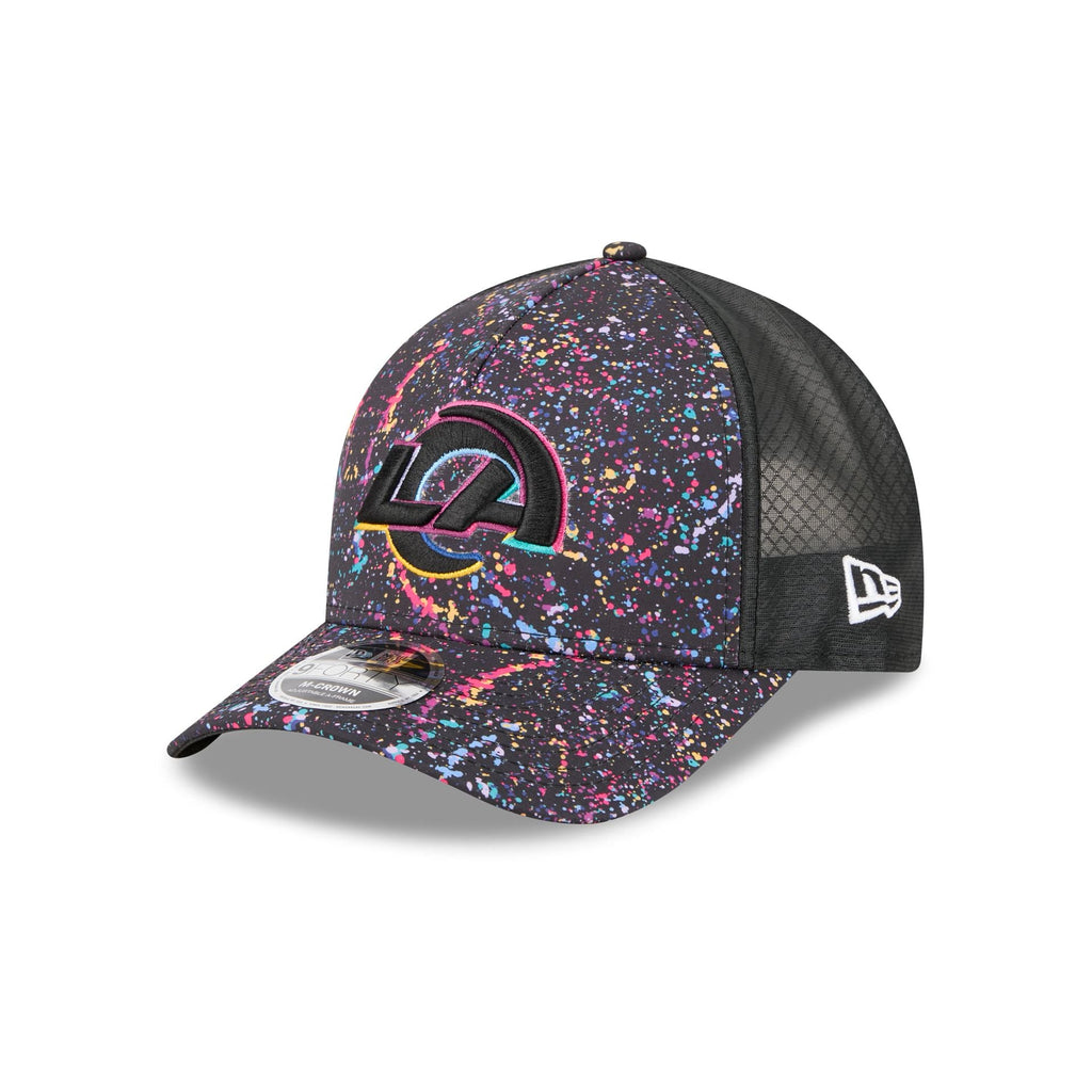 Los Angeles Rams 2025 Crucial Catch 9FORTY M-Crown A-Frame Trucker Hat