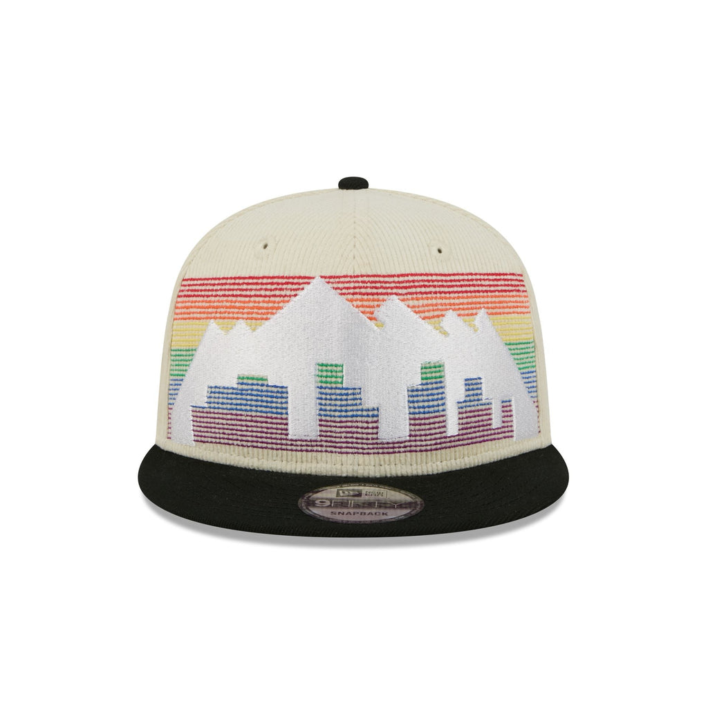 Denver Nuggets 2025 City Edition Chrome White Corduroy 9FIFTY Snapback Hat