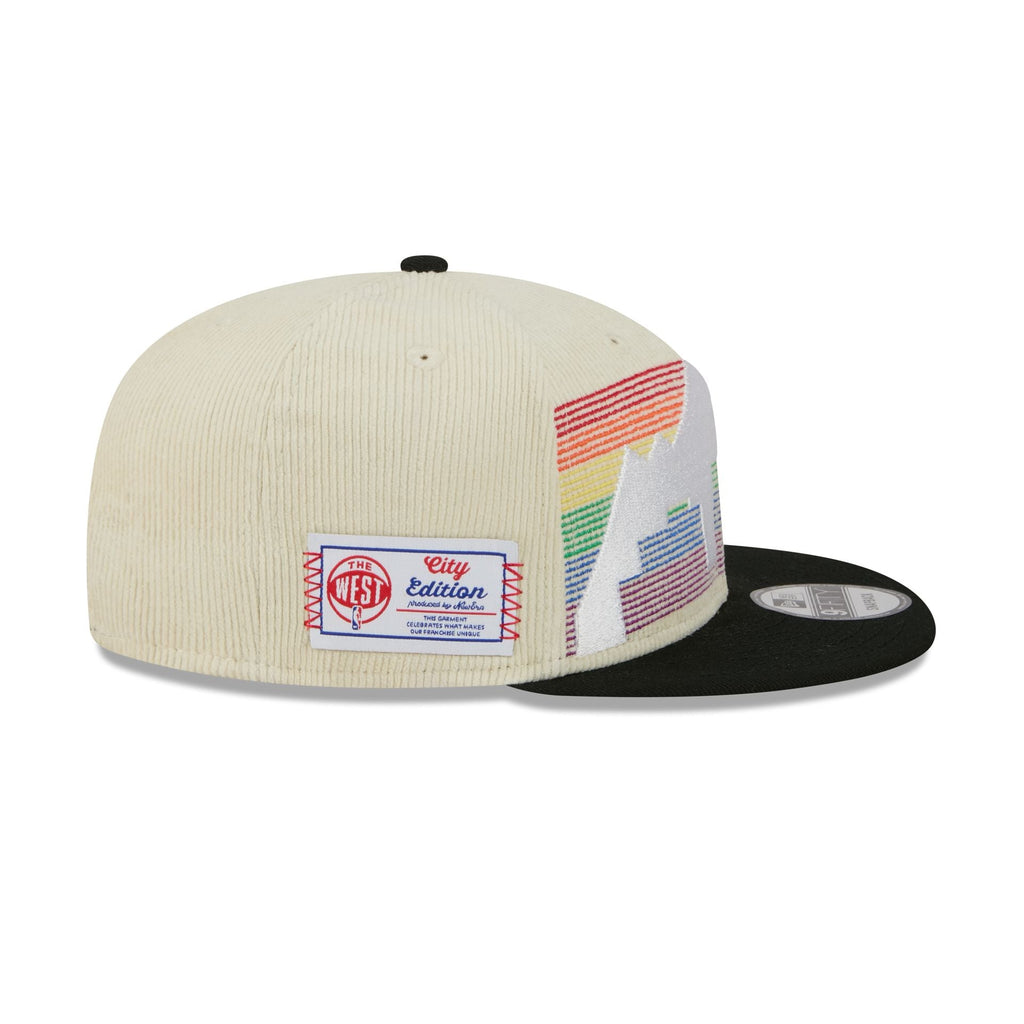 Denver Nuggets 2025 City Edition Chrome White Corduroy 9FIFTY Snapback Hat