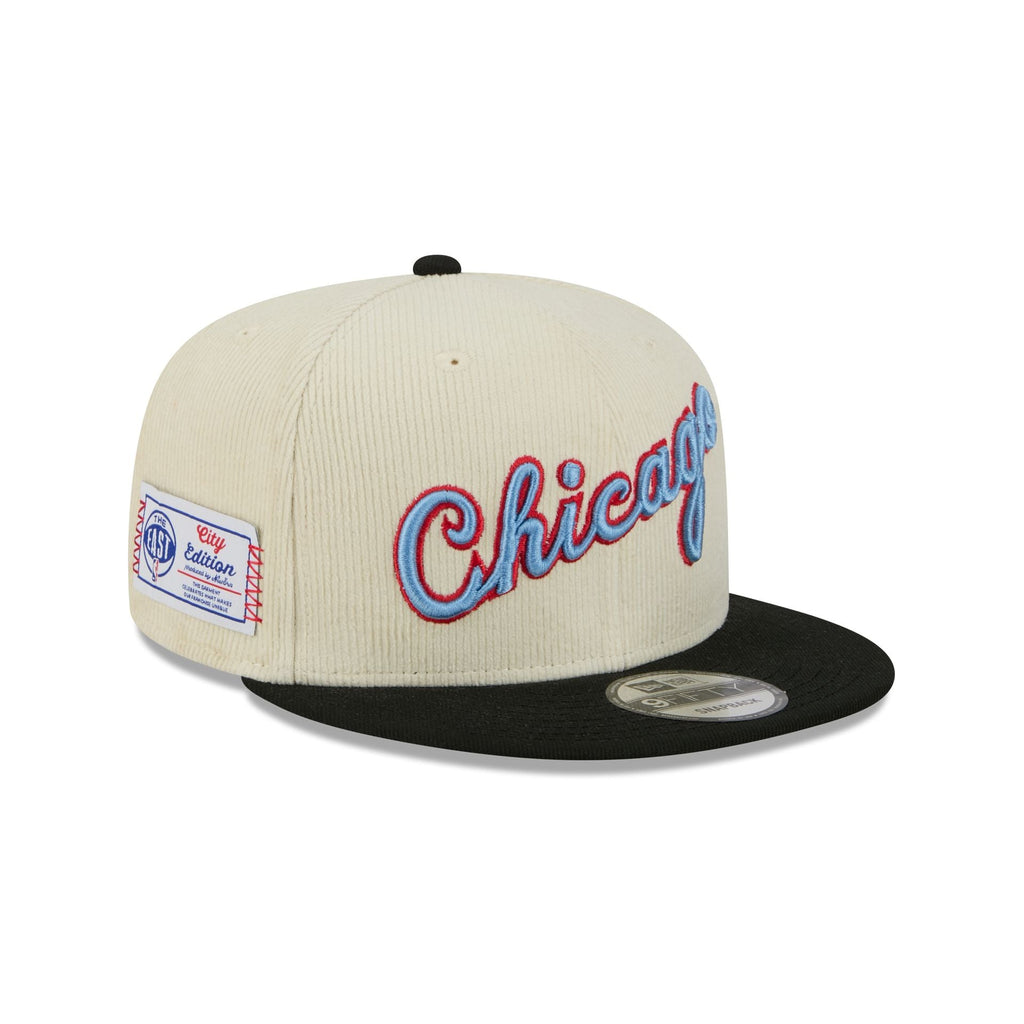 Chicago Bulls 2025 City Edition Chrome White Corduroy 9FIFTY Snapback Hat