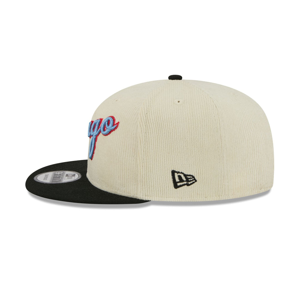 Chicago Bulls 2025 City Edition Chrome White Corduroy 9FIFTY Snapback Hat