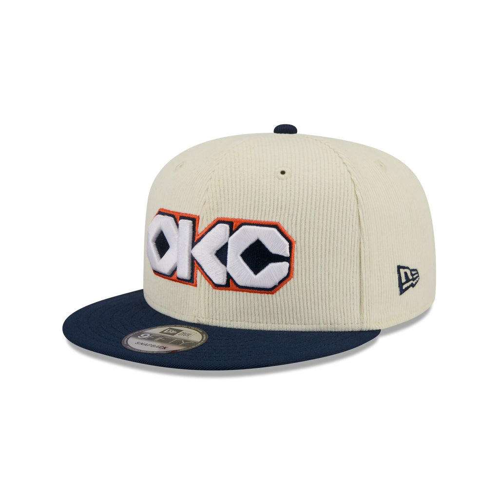 Oklahoma City Thunder 2025 City Edition Chrome White Corduroy 9FIFTY Snapback Hat