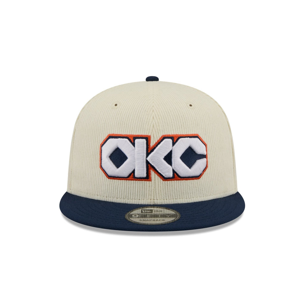 Oklahoma City Thunder 2025 City Edition Chrome White Corduroy 9FIFTY Snapback Hat