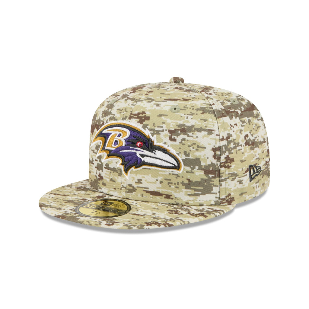Baltimore Ravens 2025 Salute to Service Fan Gear 59FIFTY Fitted Hat