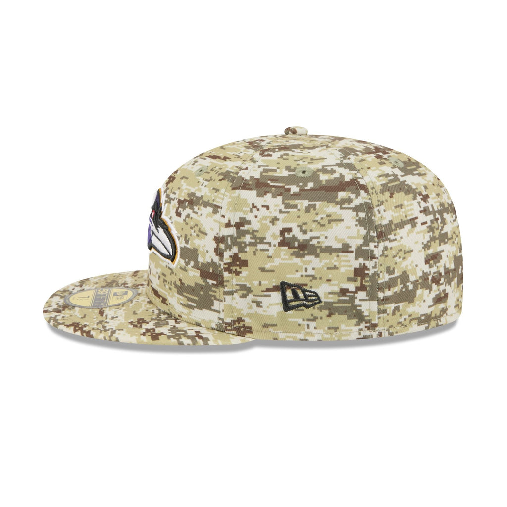 Baltimore Ravens 2025 Salute to Service Fan Gear 59FIFTY Fitted Hat
