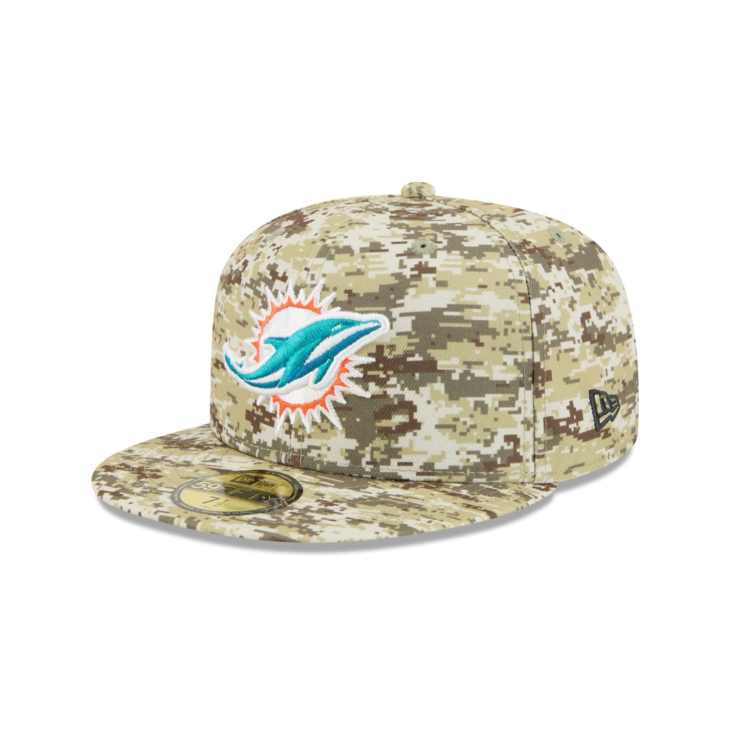 Miami Dolphins 2025 Salute to Service Fan Gear 59FIFTY Fitted Hat