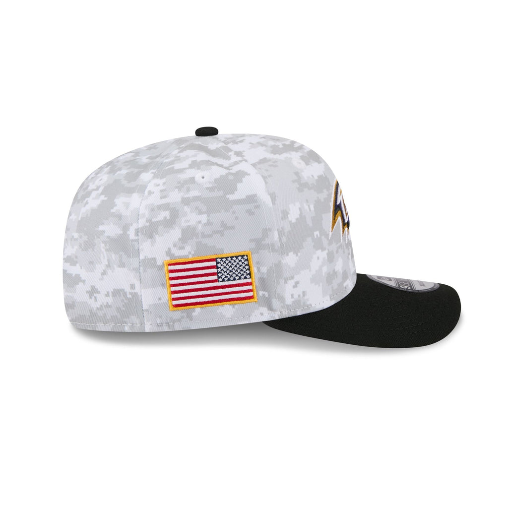 Baltimore Ravens 2025 Salute to Service Fan Gear 9SEVENTY Stretch-Snap Hat