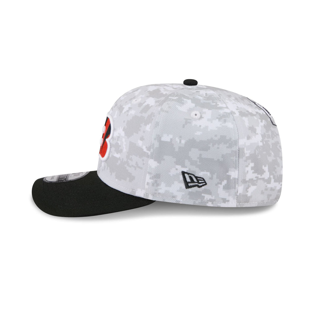 Cincinnati Bengals 2025 Salute to Service Fan Gear 9SEVENTY Stretch-Snap Hat