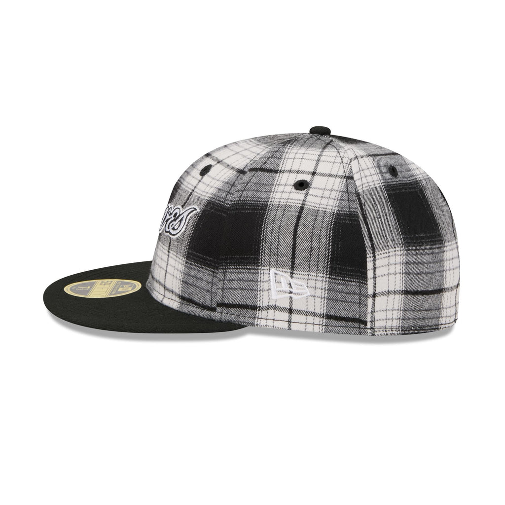 Atlanta Braves Grunge Plaid Retro Crown 59FIFTY Fitted Hat