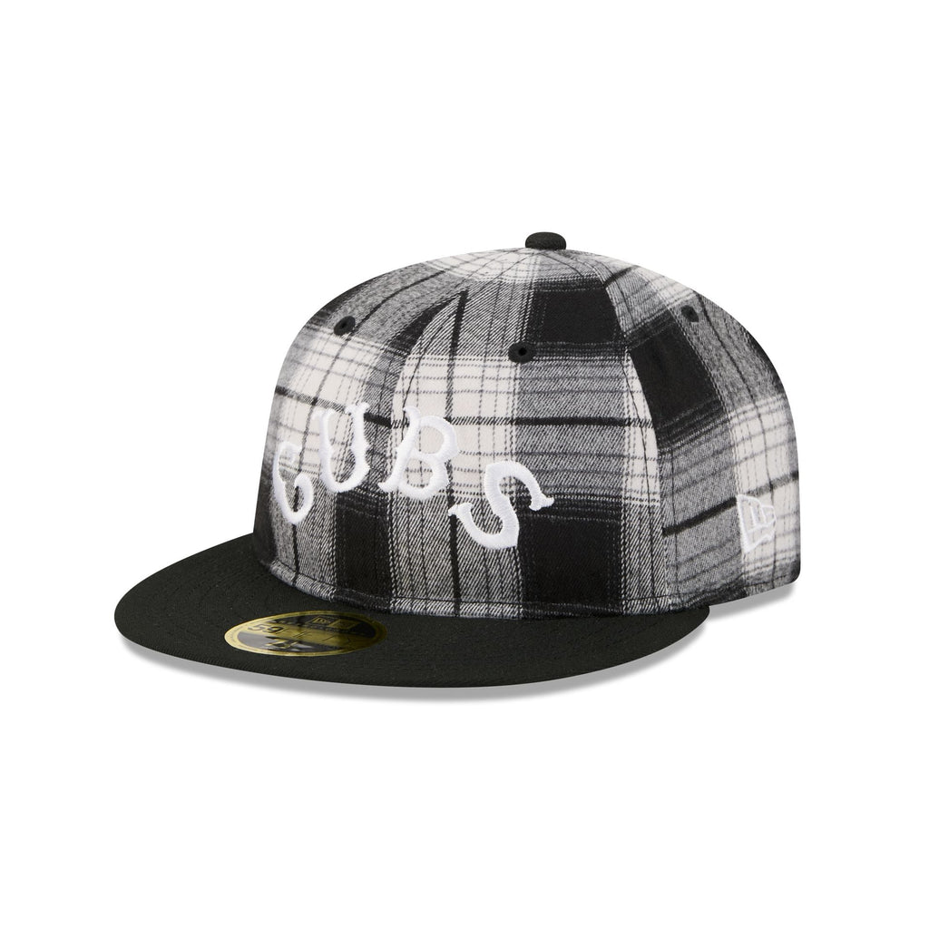 Chicago Cubs Grunge Plaid Retro Crown 59FIFTY Fitted Hat
