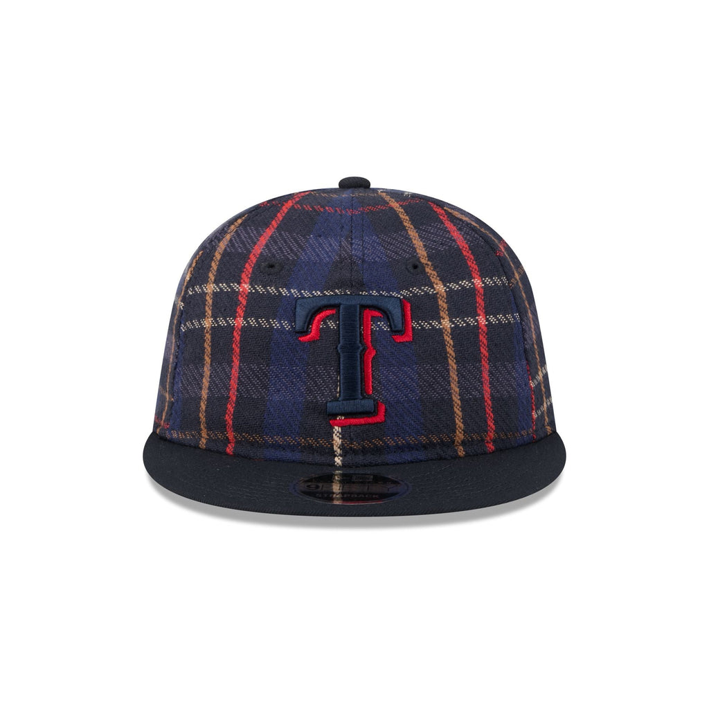 Texas Rangers Grunge Plaid Retro Crown 9FIFTY Adjustable Hat