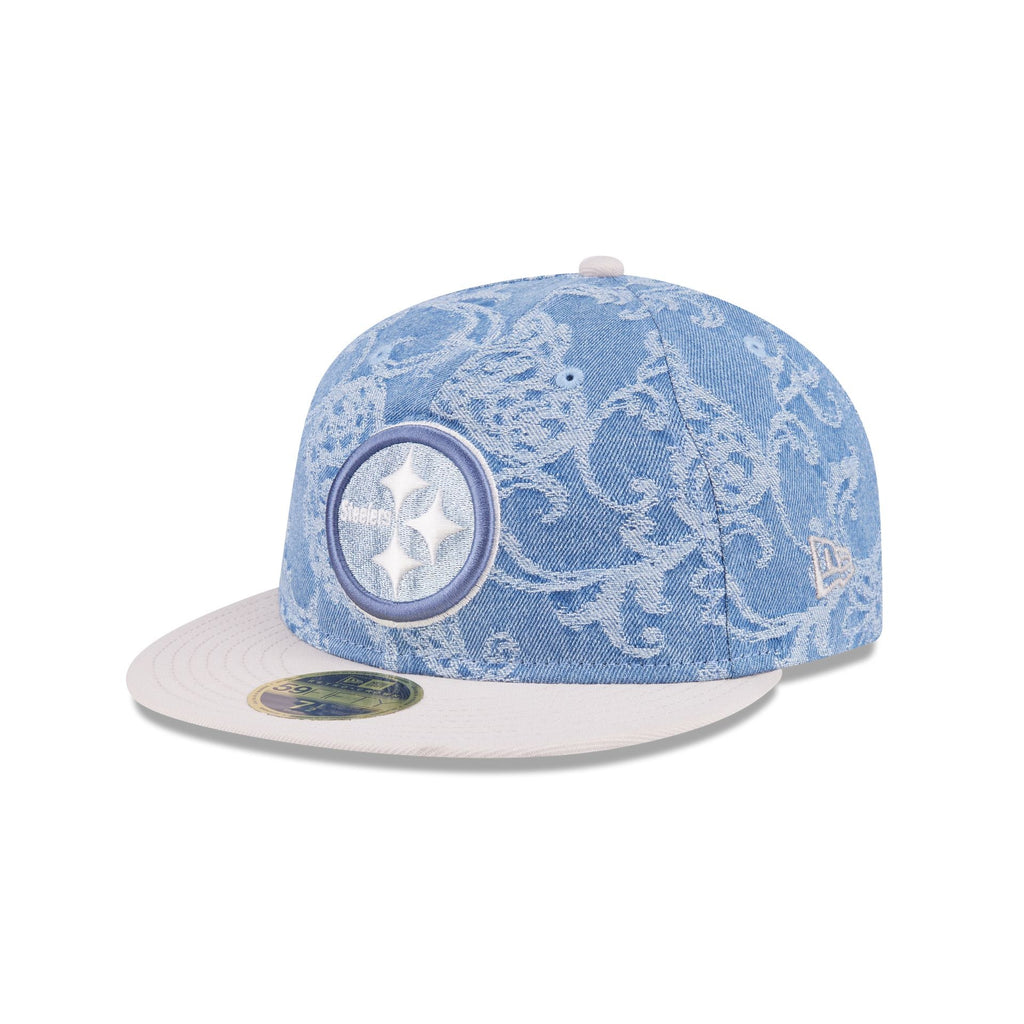 Just Caps Jacquard Denim Pittsburgh Steelers Retro Crown 59FIFTY Fitted Hat