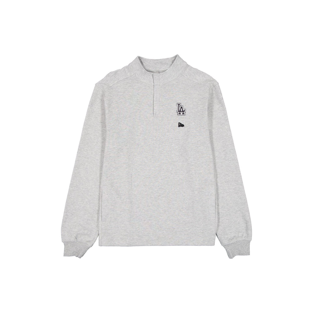 Los Angeles Dodgers Logo Essentials Heather Gray Quarter Zip