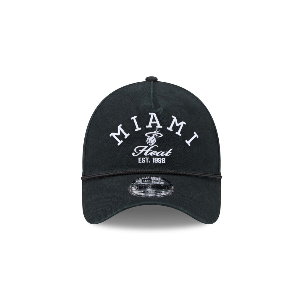 Miami Heat Stacked Rope 9FORTY A-Frame Snapback Hat