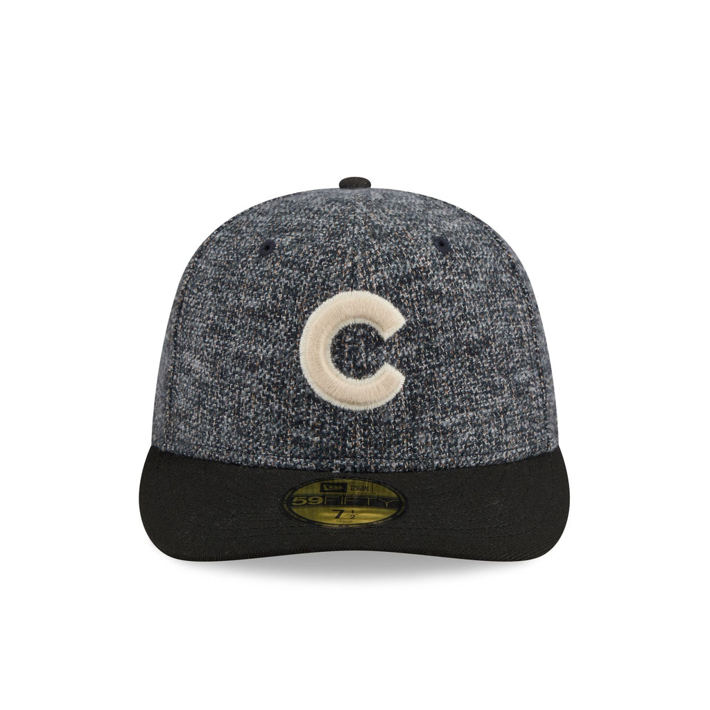 Chicago Cubs Three Looms Tweedy Cotton Black 59FIFTY Fitted Hat