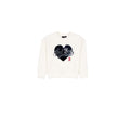 Boston Red Sox Girls Sequin Heart Chrome White Crewneck