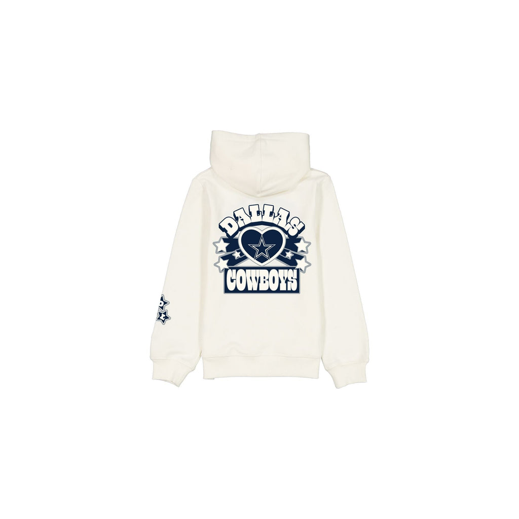 Dallas Cowboys Girls Chrome White Full-Zip Hoodie