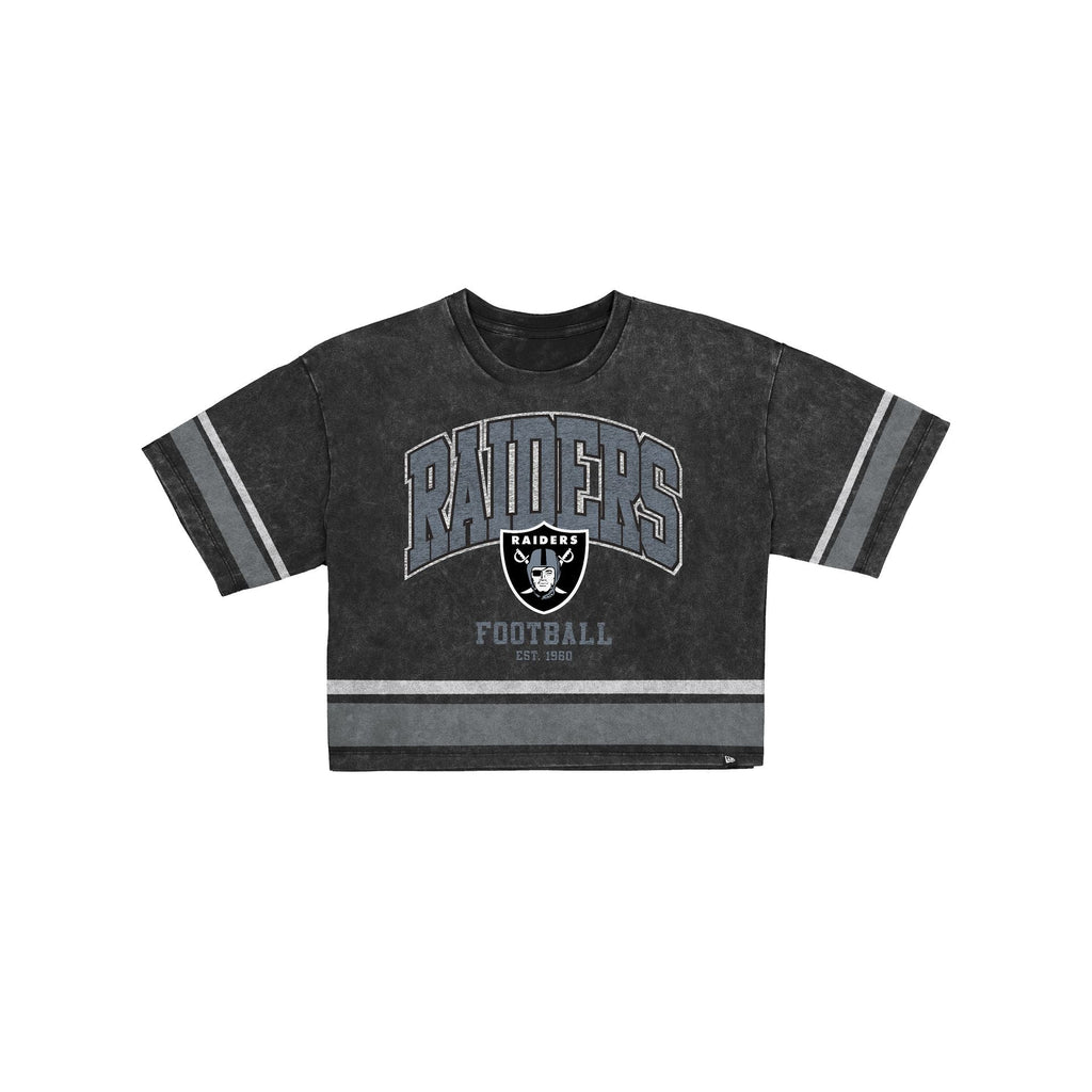 Las Vegas Raiders Women's Vintage Stripe Cropped T-Shirt