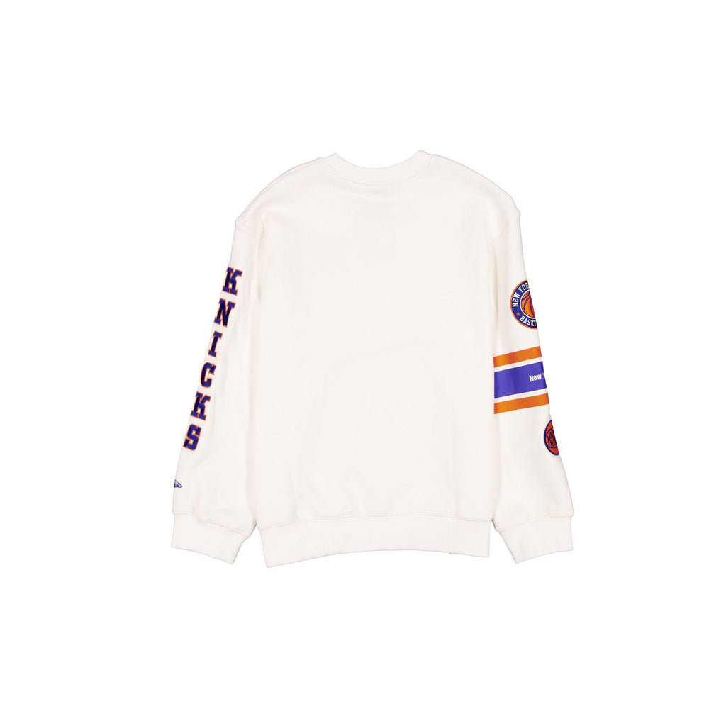 New York Knicks Women's Chrome White Varsity Crewneck