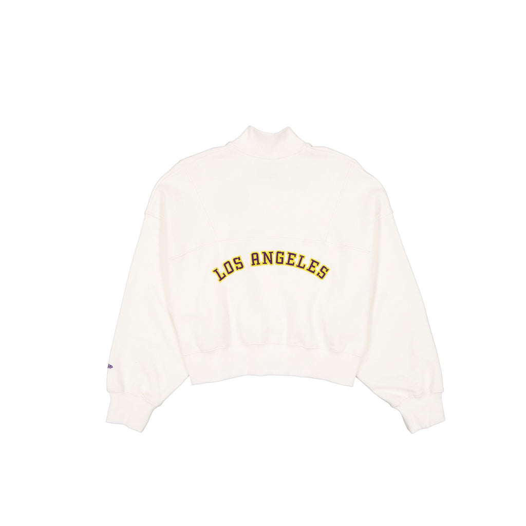 Los Angeles Lakers Women's Chrome White Quarter Zip