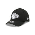 Kansas City Chiefs Poly Black & White 39THIRTY M-Crown A-Frame Stretch Fit Hat