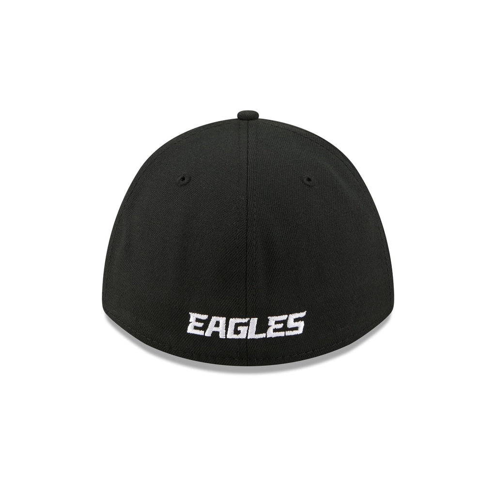 Philadelphia Eagles Poly Black & White 39THIRTY M-Crown A-Frame Stretch Fit Hat