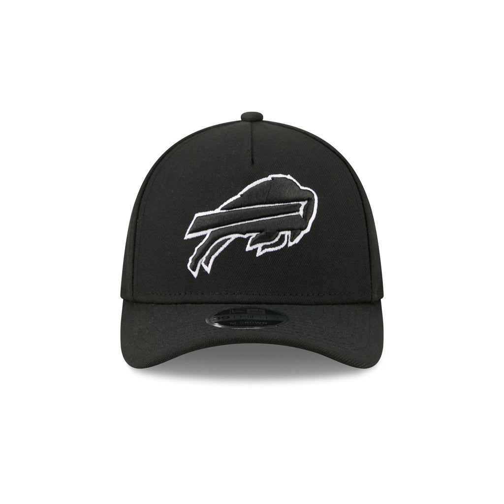 Buffalo Bills Poly Black & White 39THIRTY M-Crown A-Frame Stretch Fit Hat