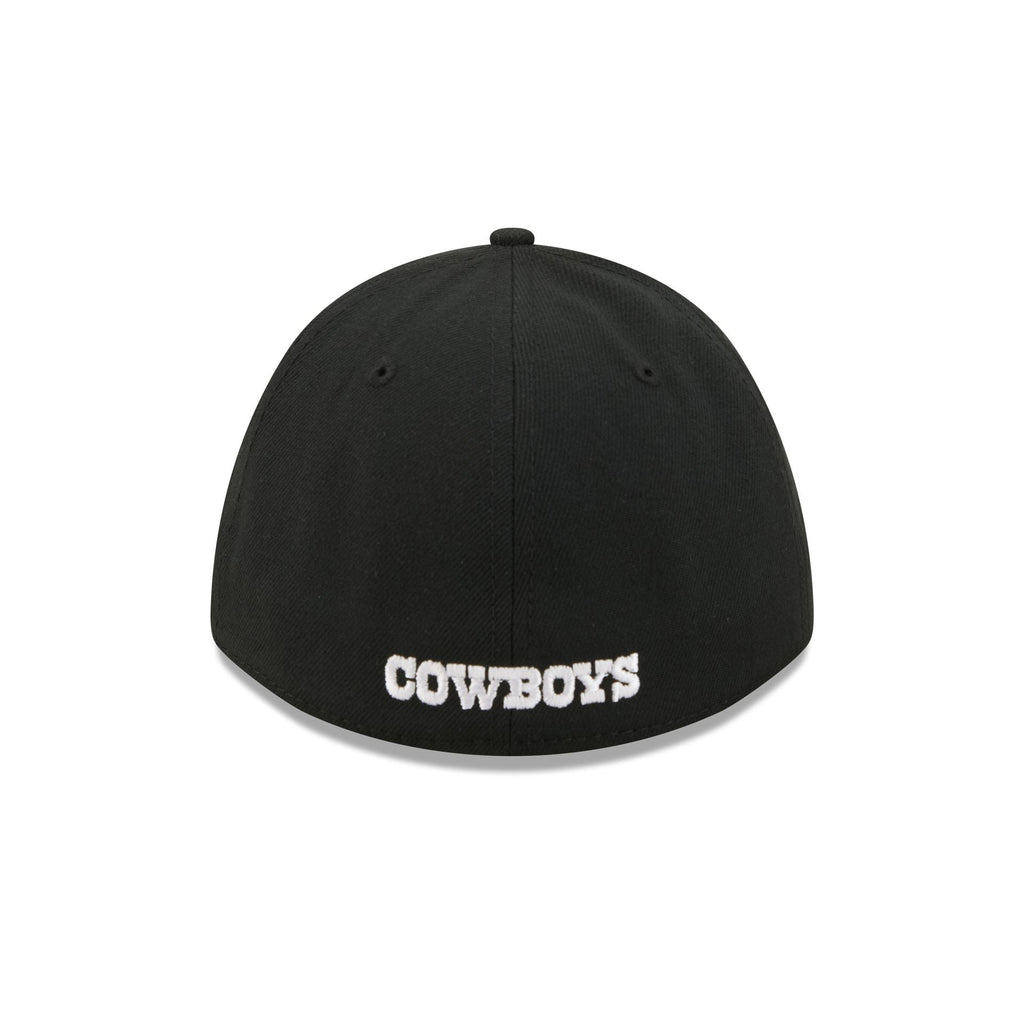 Dallas Cowboys Poly Black & White 39THIRTY M-Crown A-Frame Stretch Fit Hat