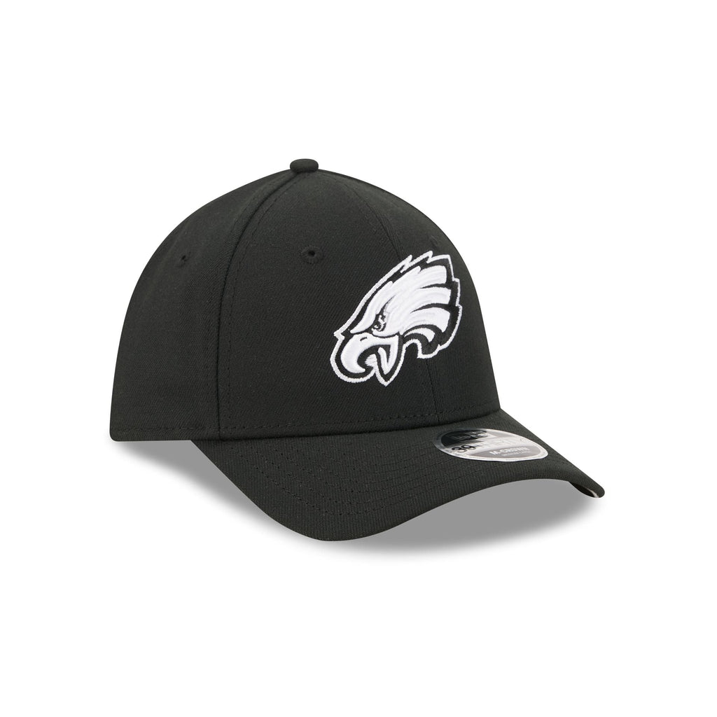 Philadelphia Eagles Poly Black & White 39THIRTY M-Crown Stretch Fit Hat