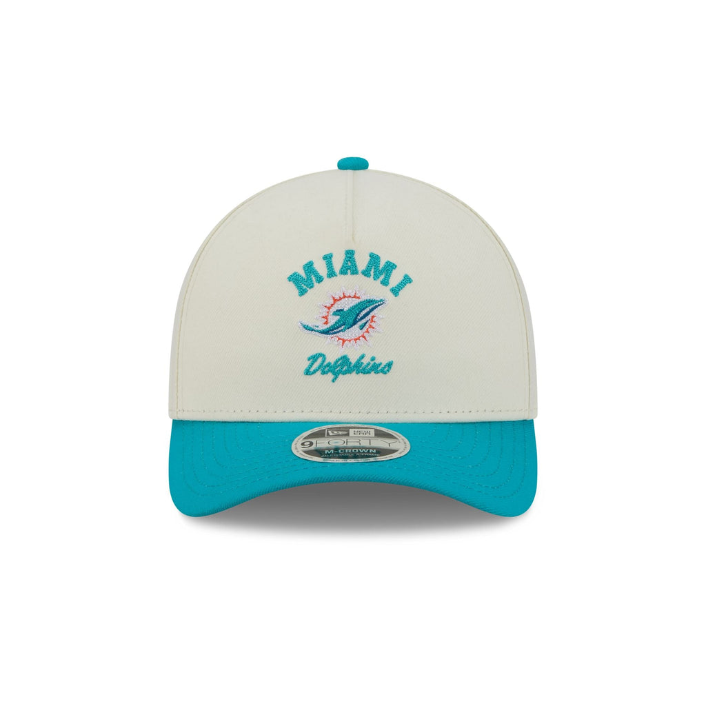 Miami Dolphins Arched Graphic Chrome White 9FORTY M-Crown A-Frame Snapback Hat