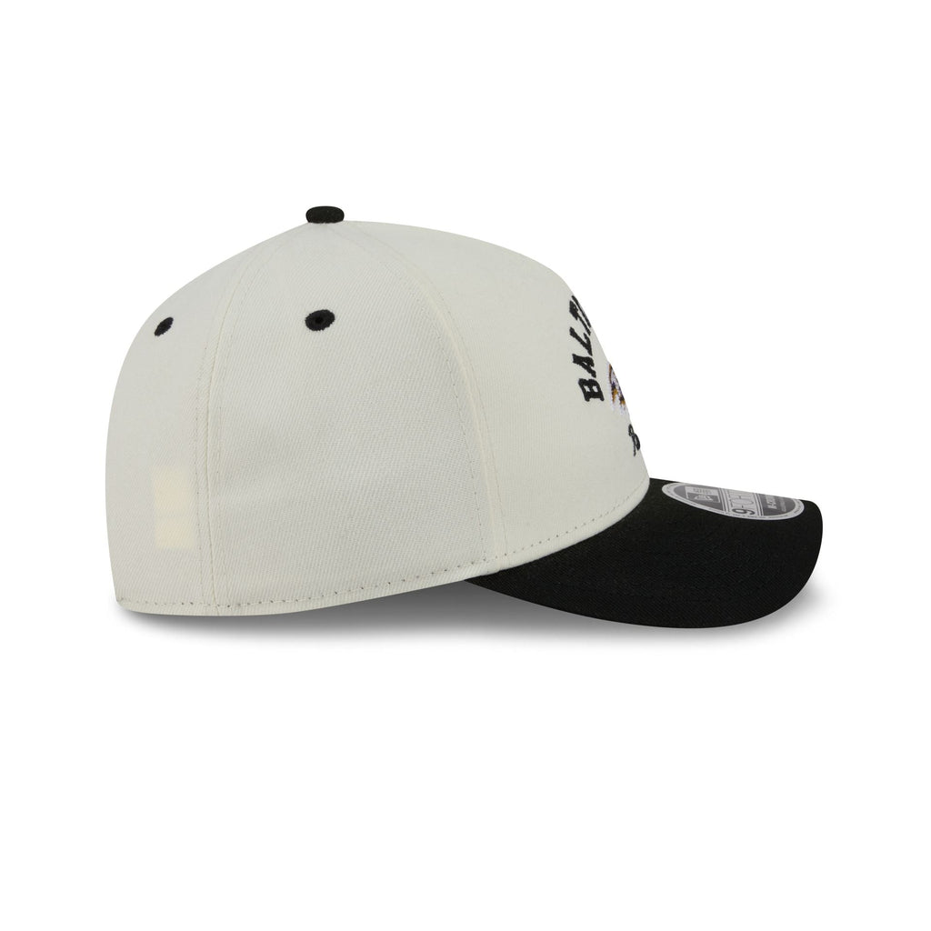 Baltimore Ravens Arched Graphic Chrome White 9FORTY M-Crown A-Frame Snapback Hat