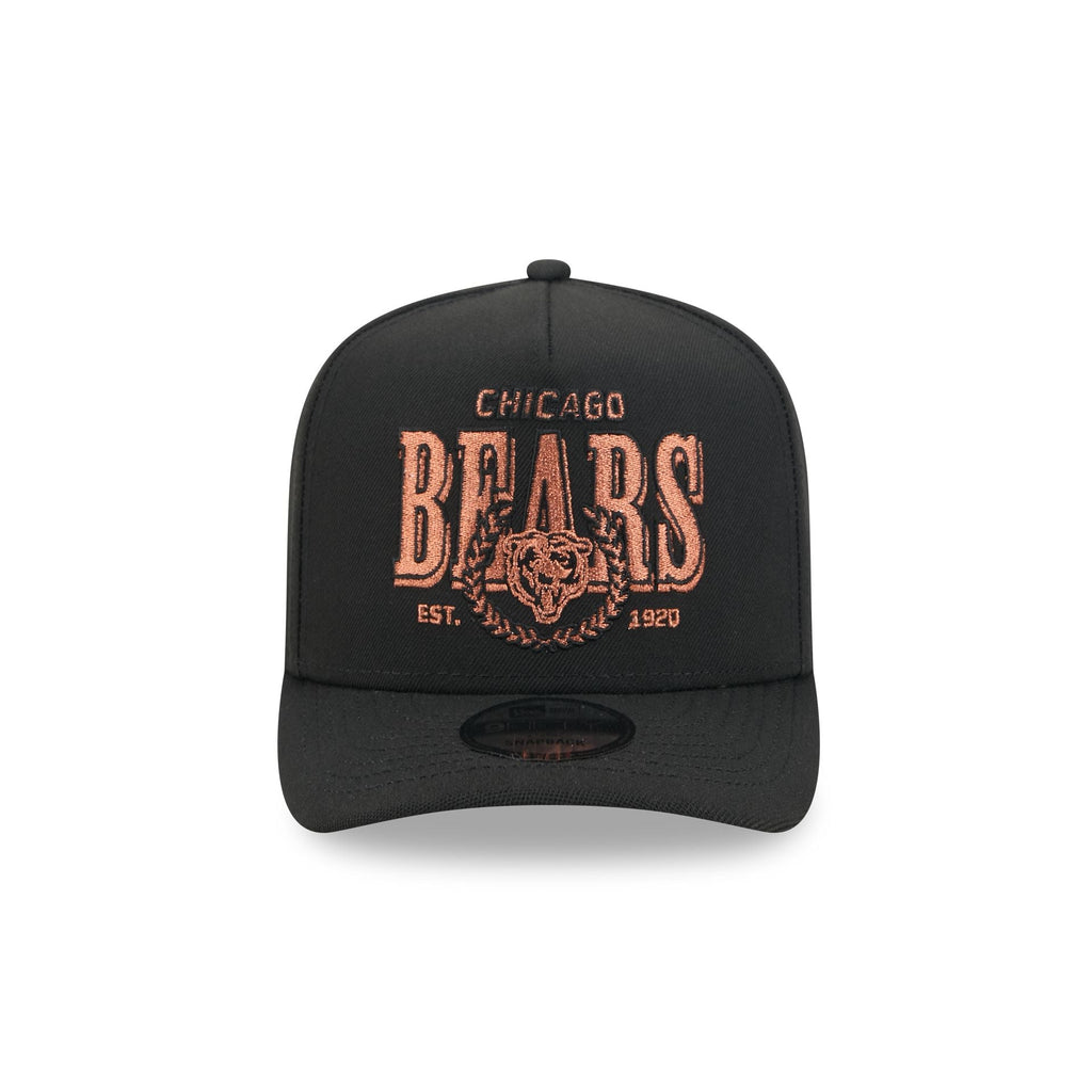 Chicago Bears Gold Laurel Black 9FIFTY A-Frame Snapback Hat