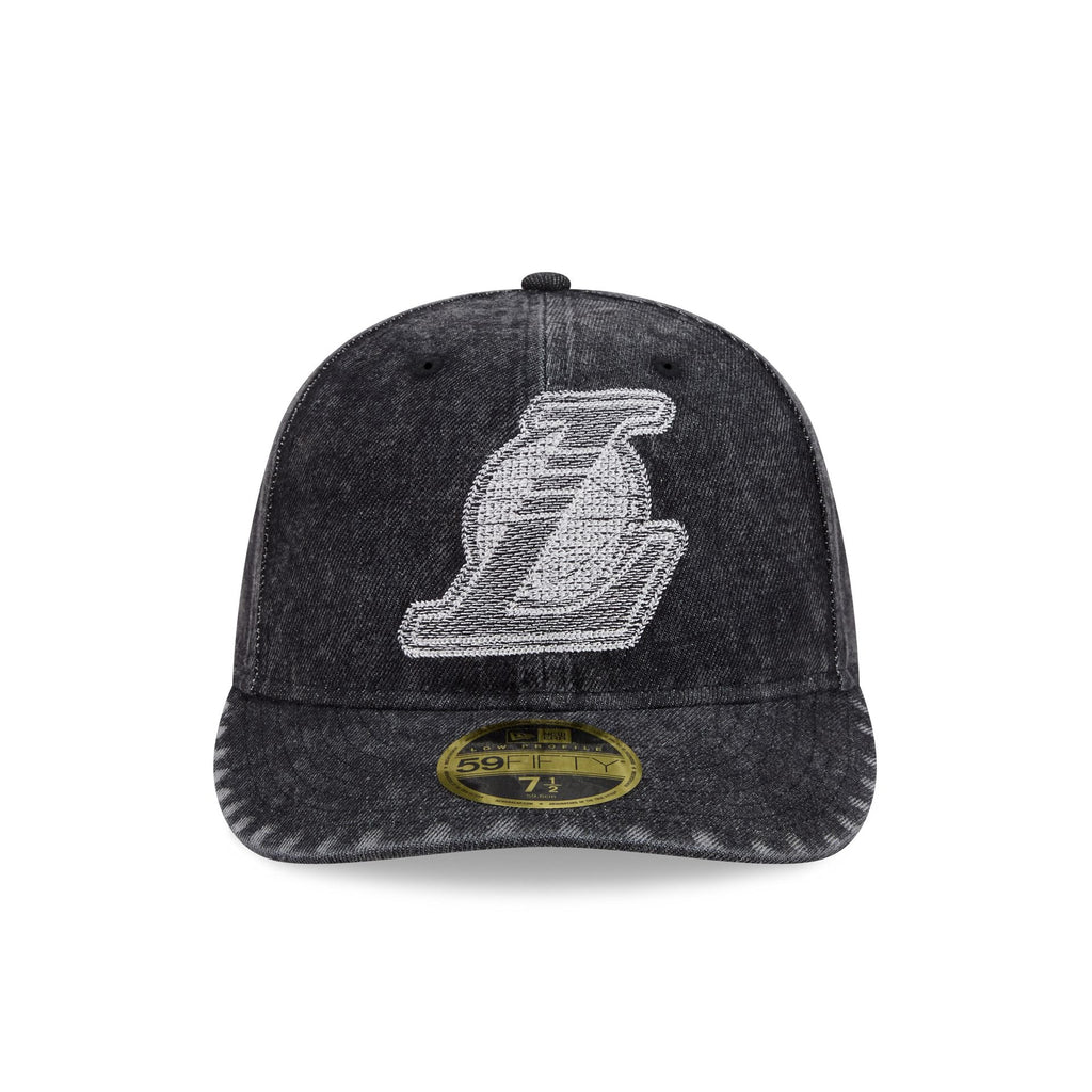 Los Angeles Lakers Black Denim Low Profile 59FIFTY Fitted Hat