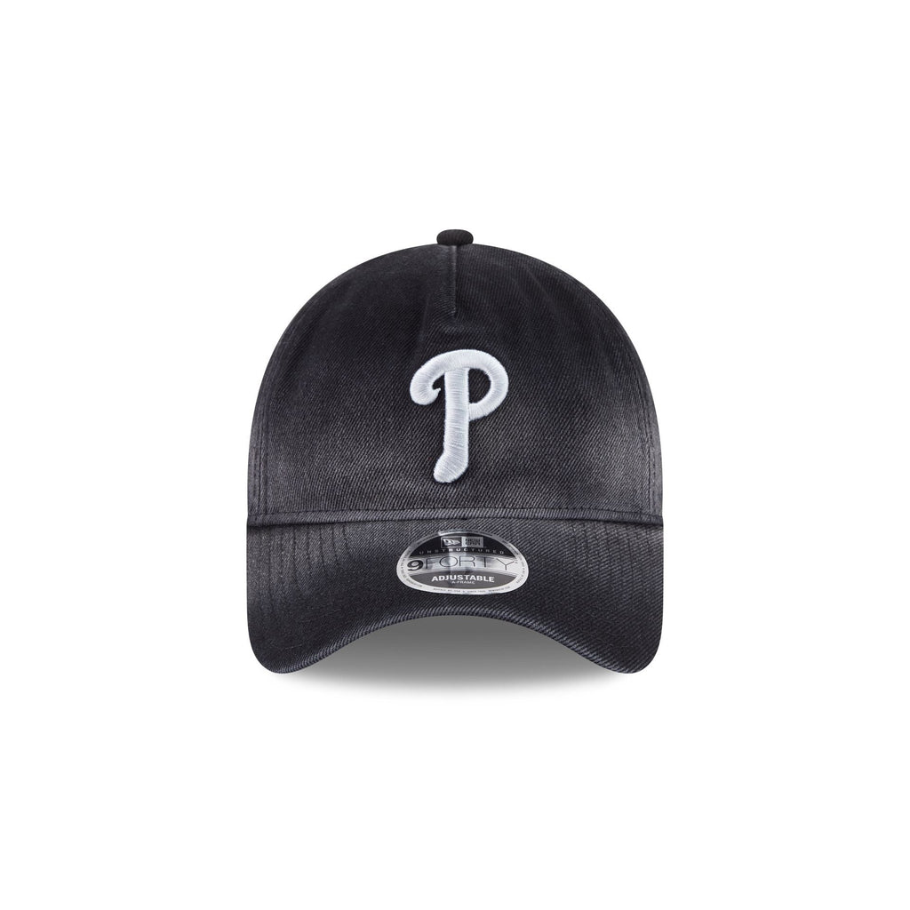Philadelphia Phillies Washed Black Denim 9FORTY A-Frame Unstructured Snapback Hat