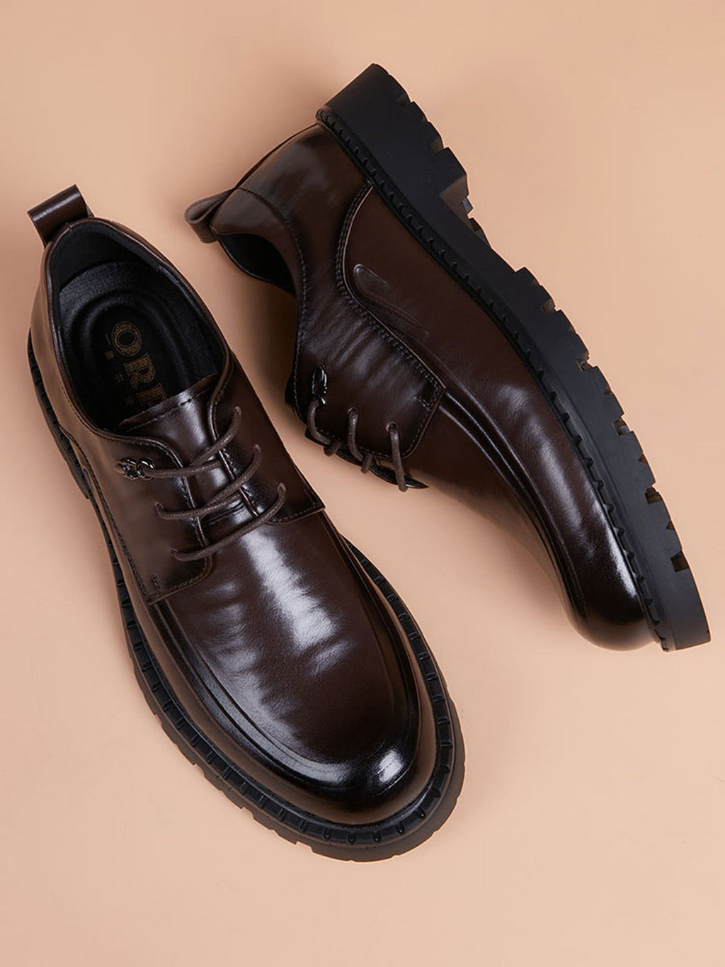 Heritage-Inspired Handcrafted Genuine Leather Men's Derby Shoes for Everyday Elegance