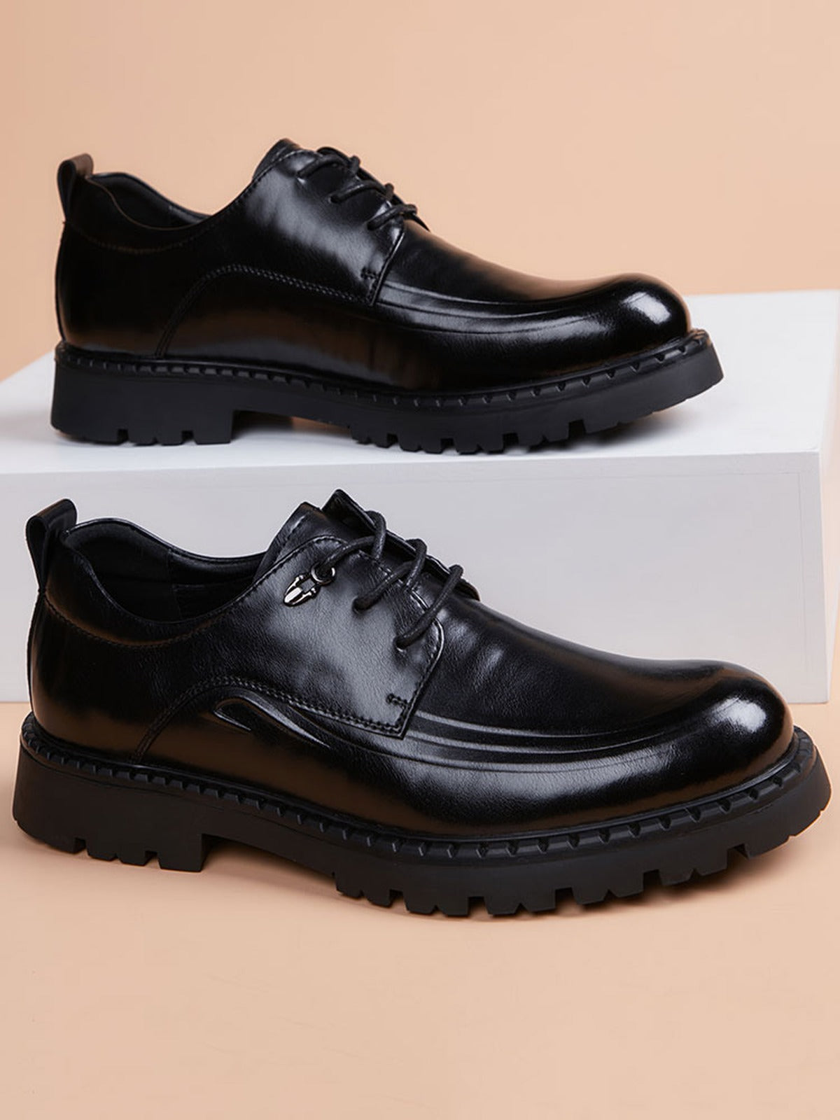 Heritage-Inspired Handcrafted Genuine Leather Men's Derby Shoes for Everyday Elegance