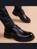 Heritage-Inspired Handcrafted Genuine Leather Men's Derby Shoes for Everyday Elegance