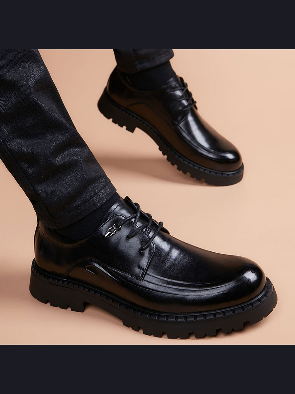 Heritage-Inspired Handcrafted Genuine Leather Men's Derby Shoes for Everyday Elegance